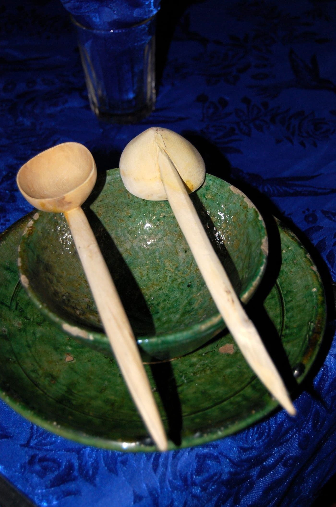Green-glazed Tamegroute ceramic bowl